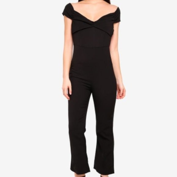 FOXIEDOX Off The Shoulder Black Jumpsuit Size M - Picture 4 of 7